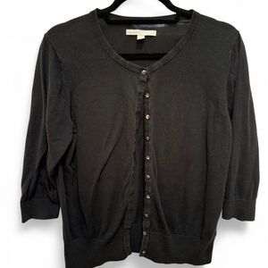 Old Navy Women's Black Button Down Soft 3/4 Sleeve Cardigan - EUC